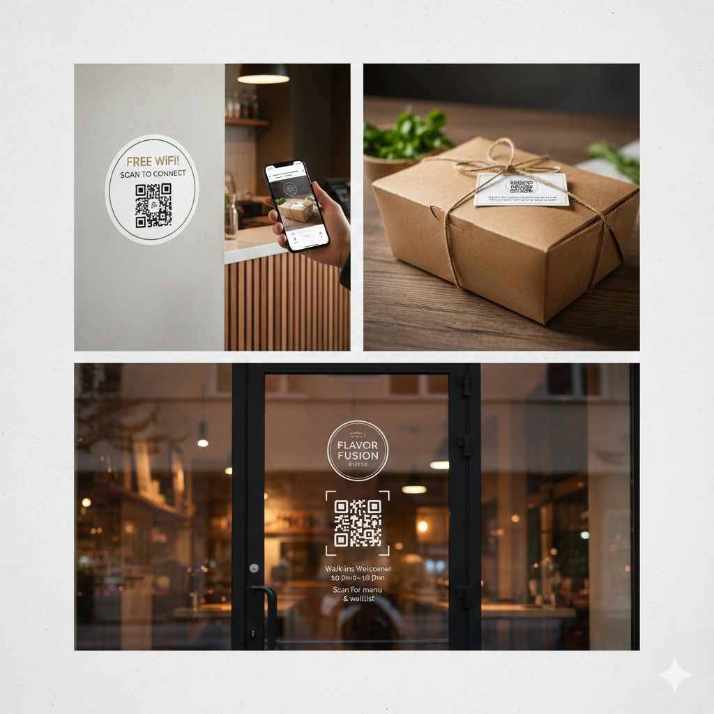 QR code placement examples